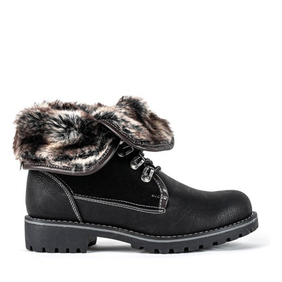 Black boots with a roll up shaft Briathos - Footwear