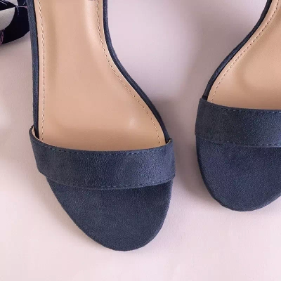OUTLET Navy blue women's sandals on the Anniet post - Footwear