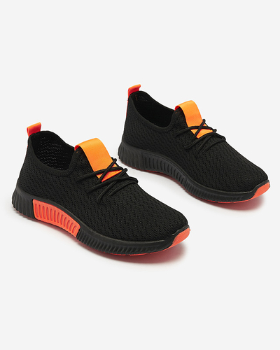Black women's sports shoes with orange inserts Keteti - Footwear
