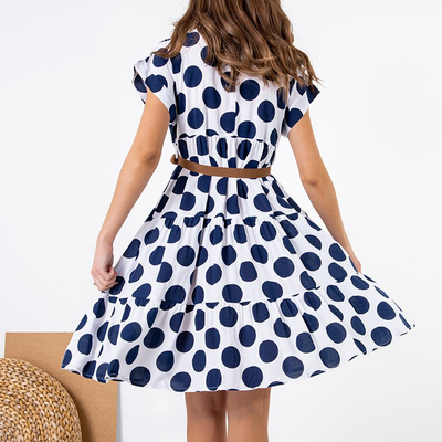 Women's white polka dot dress - Clothing