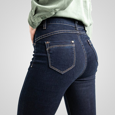 Navy high-waisted pants - Trousers 1