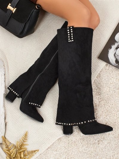 Kozaki Damskie eko zamszowe z cholewką Bryves