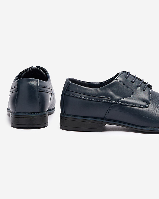 Tumši zili eleganti vīriešu puspapēži Elfobs - Apavi