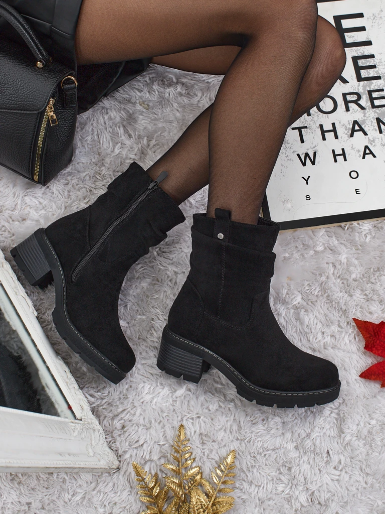 Wyższe botki damskie eko zamszowe Carmine