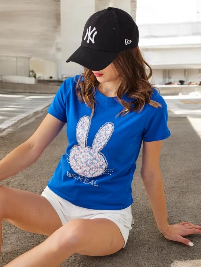 Royalfashion Women's Cotton T-Shirt Bunny Say Be Real