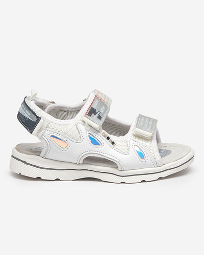 Белые детские сандалии с нашивками Бериги - Обувь