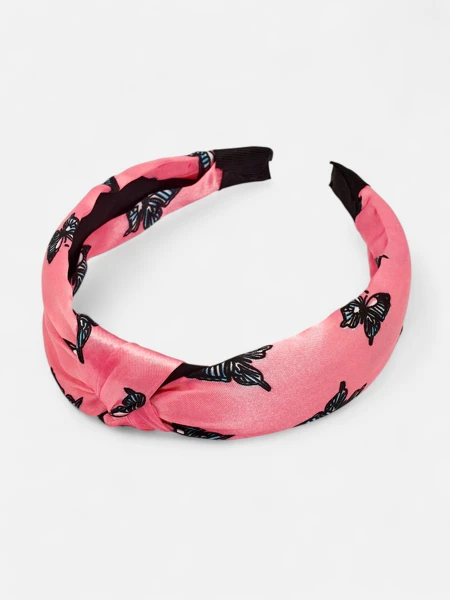 Royalfashion Plaid Headband with Butterflies Butterfly Weave