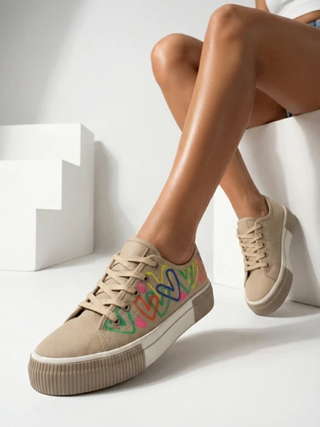 Royalfashion Women's sneakers with heart print Sercess