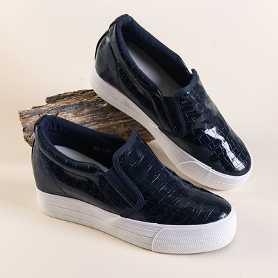 OUTLET Women's navy blue sports shoes with an indoor wedge Moriko - Footwear