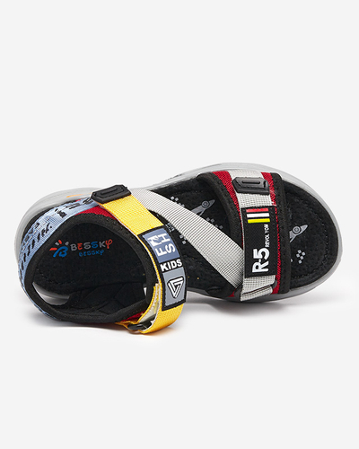 Gray boys 'sandals with colorful inserts and inscriptions Reberik - Footwear