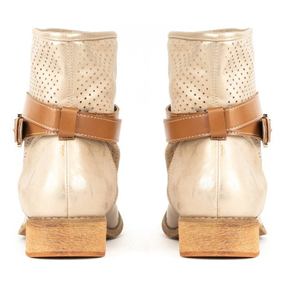 Golden boots with openwork finish Helin - Footwear 1