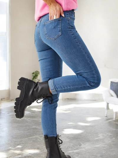 Royalfashion Sieviešu iešūto kokvilnas džinsu bikses