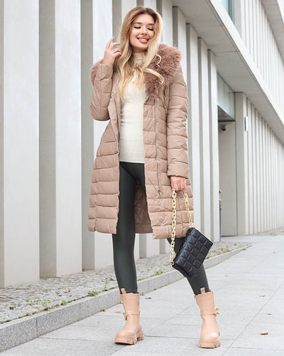 Ladies' brown winter jacket - Clothing
