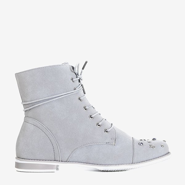 Pelēki sieviešu zābaki ar rotājumiem Matildat - Apavi