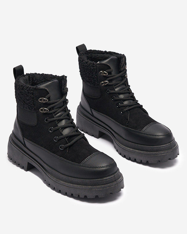 OUTLET Black women's insulated trapper boots Norisis - Footwear