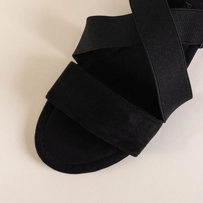 OUTLET Black women's eco-suede sandals Wiledan - Footwear