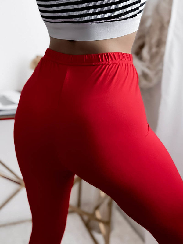 Red women's leggings made of bamboo fiber - Clothing