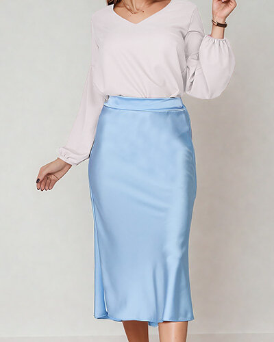 Royalfashion Women's midi skirt a'la satin