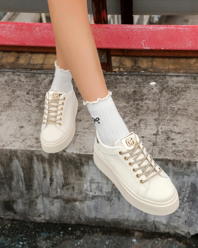 Royalfashion Women's sporty sneakers with decorative laces Eone