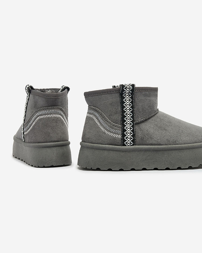 Royalfashion Sieviešu īsie zābaki a'la sniega zābaki ar ornamentu Erititta