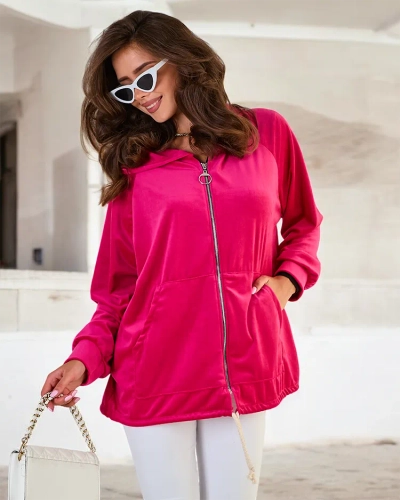 Royalfashion Sieviešu džemperis bez rāvējslēdzēja ar kapuci