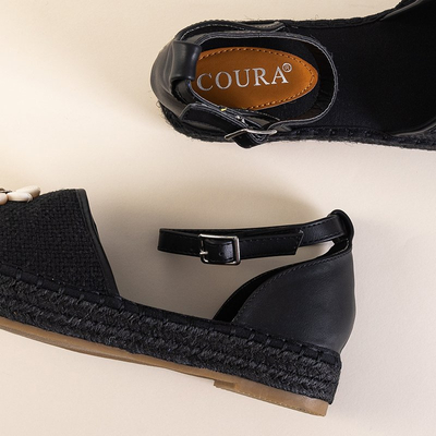 OUTLET Black women's sandals a'la espadrilles on the Maybel platform - Footwear
