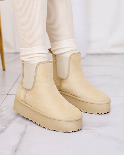 Royalfashion Beige women's platform snow boots Stiellsia