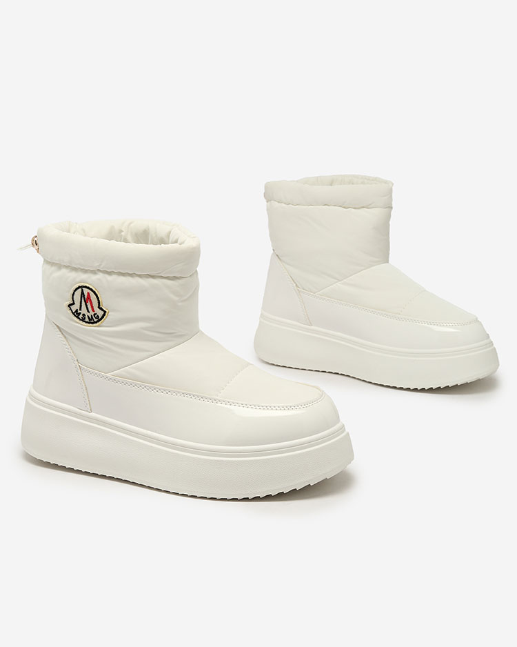 Royalfashion Женские сапоги-слипы белого цвета Ademra