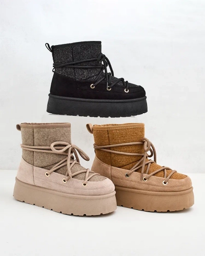 Royalfashion Women's lace-up Filori snow boots