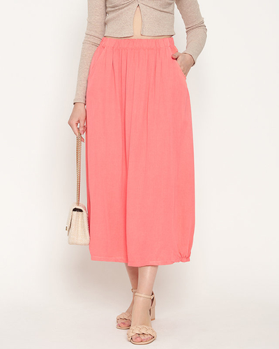 Ladies 'calf-length coral skirt - Clothing