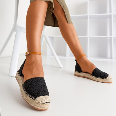 Black espadrilles with openwork Asti uppers - Footwear