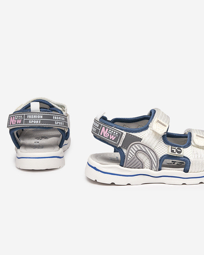 White children's sandals with Kiteks patches - Footwear