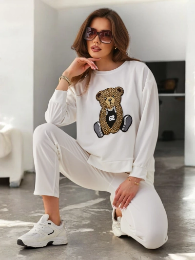 Royalfashion Women's Woven Set with Bear
