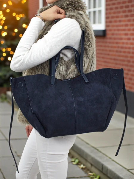 Dāmu shopper soma eko zamšādas ar mazāku eko ādas komplektā 2in1 Elinea