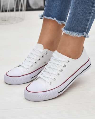 White women's classic lace-up sneakers Ogisa - Footwear