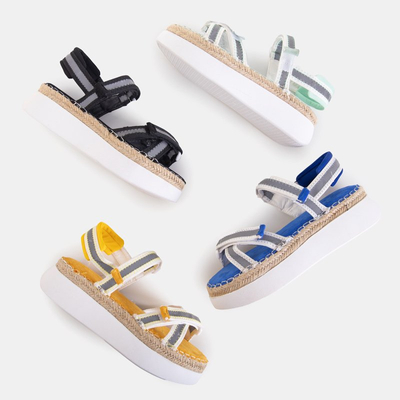 OUTLET Ladies' cobalt sandals with reflective inserts Kollin - Footwear