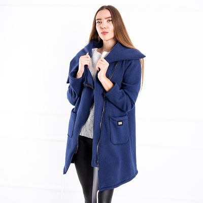 Темно-синяя женская куртка oversize