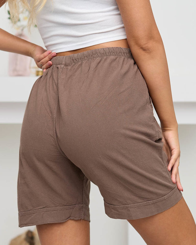 Women's cotton shorts with khaki pockets - Clothing