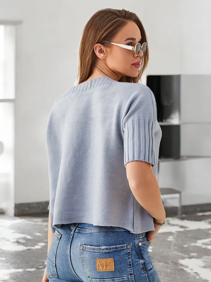 Royalfashion Women's viscose sweater with short sleeves