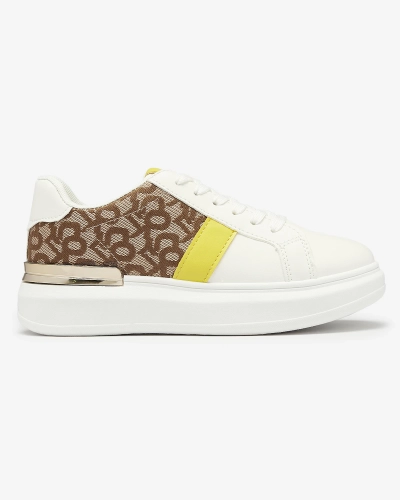 Royalfashion White and brown women's sports shoes Mlysio