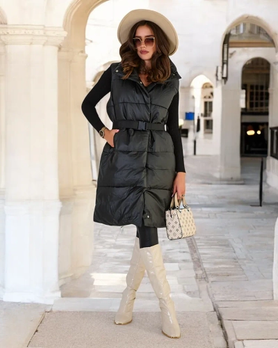 Royalfashion Long women's vest a'la leather