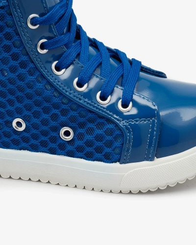 Blue girls' high-top sneakers Borris- Footwear
