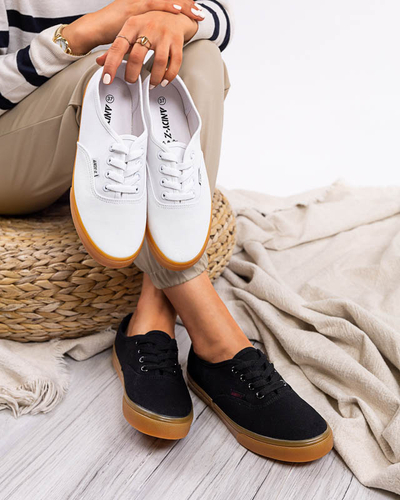 Women's black lace-up sneakers from Netera - Footwear