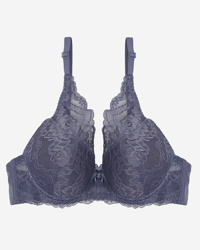 Women's push-up bra with purple lace - Underwear