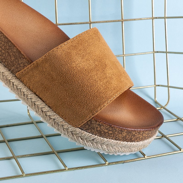 Women's platform sandals in camel Kosali - Footwear