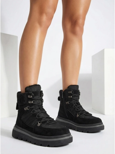 Botki Damskie Aurora Czarne Skórzane Eleganckie na Jesień