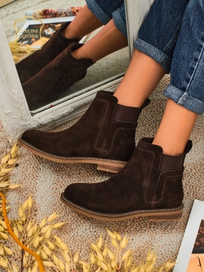 Altesse Ankle Boots in Dark Brown Suede