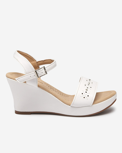OUTLET Women's white wedge sandals Bellomia - Footwear