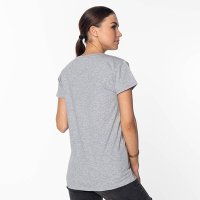 Ladies 'Gray Printed T-shirt - Clothing