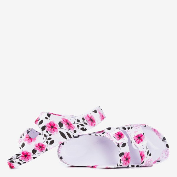 White - fuchsia rubber flip-flops Lito - Footwear 1